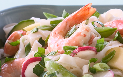 Salade Nouilles et Crevettes Sauce Coco